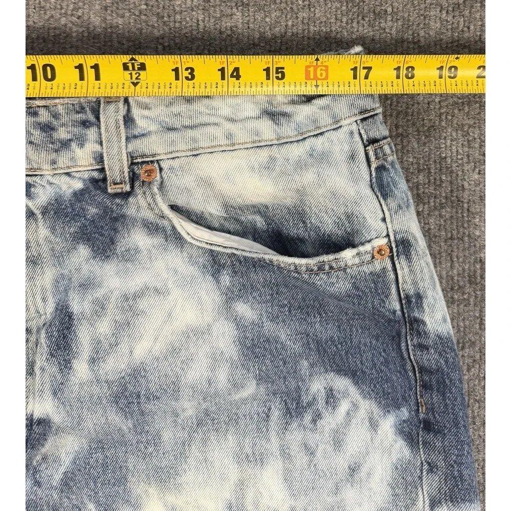 Top shop Dad Denim Distressed Acid Washed Skirt 14